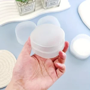 1PCS Durable Transparent Makeup Storage Box - Sealed Dust-Proof Design, Portable for Travel/Home, Fits Pads/Brushes/Beauty Balls