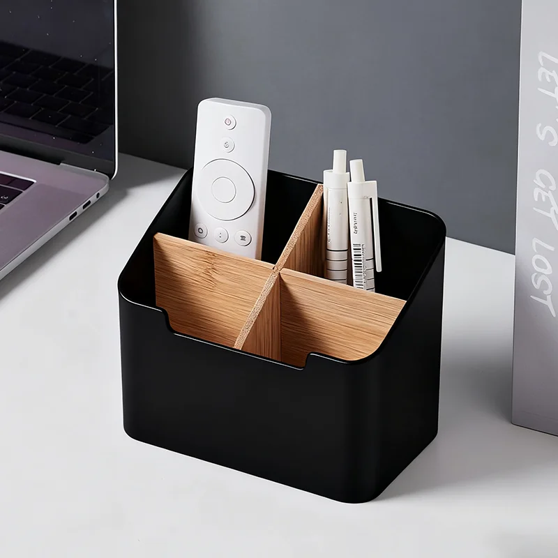 Remote Control Holder, Remote Caddy, TV Remote Organizer Table Desktop, Storage Box for Makeup Brushes, Office Supplies - Image 2