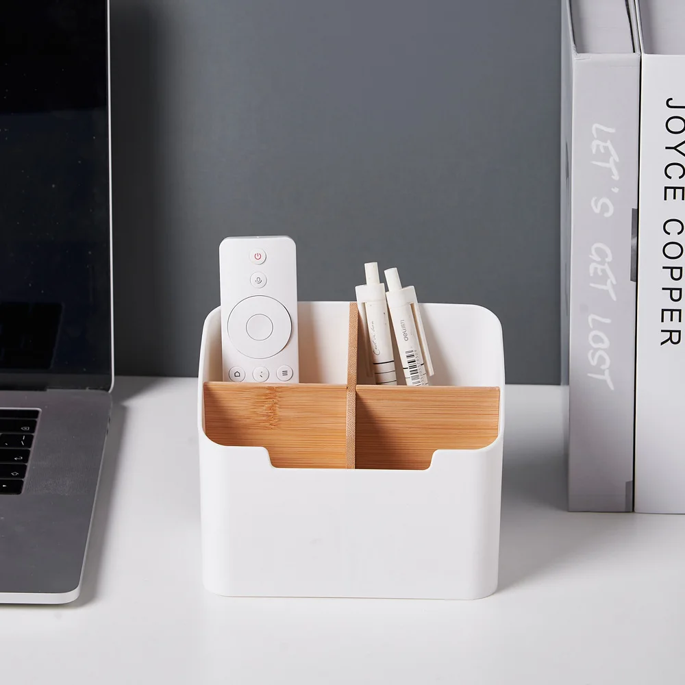 Remote Control Holder, Remote Caddy, TV Remote Organizer Table Desktop, Storage Box for Makeup Brushes, Office Supplies - Image 5