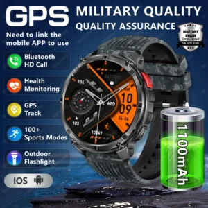 2026New T-Rex3 Ultra 1100mAh Battery Smart Watches IP68 Waterproof Compass Heart Rate LED Flashlight Sports Track Smartwatch Men