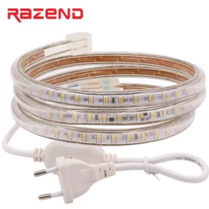 120leds/m SMD 3014 2835 Led Strip Light 220V 5050 60led/m 1m 5m 10m 15m 20m EU Power Plug Kit Led Lighting Flexible Ribbon