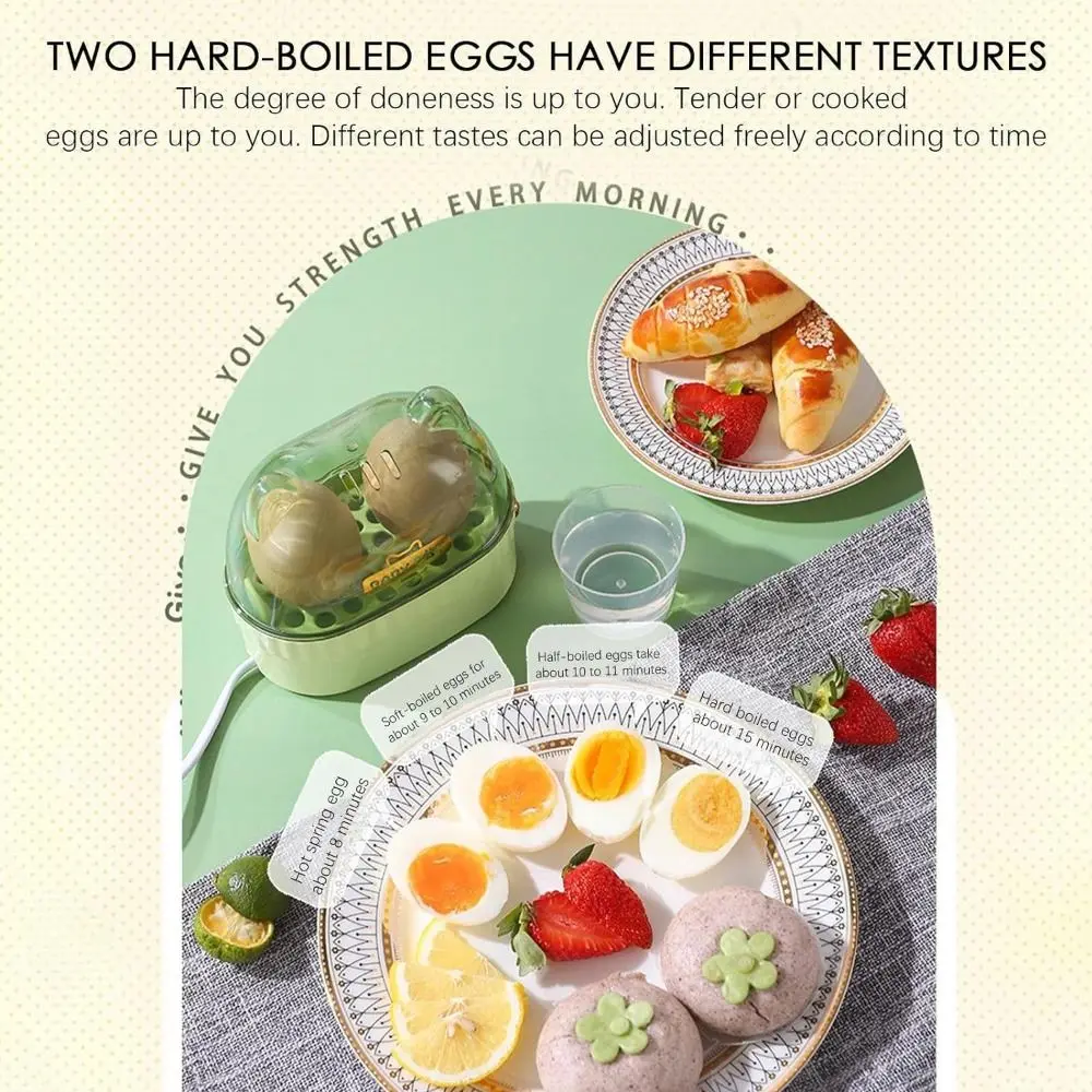 Cute Automatic Power Off Egg Boiler Machine Egg Poacher Food Steamer Egg Cooker Cat Shape Electric Boiled Egg Maker Home Kitchen - Image 3