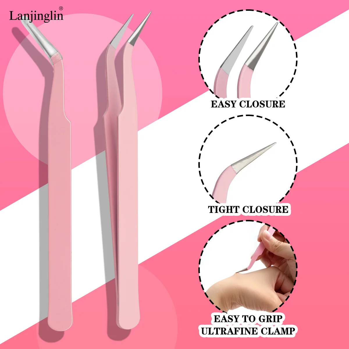 SHIDISHANGPIN 1/2/3PCS Tweezers Stainless Steel Curved Straight Eyebrow False Eyelash Tweezers Nail Art Extension Makeup Tool - Image 2