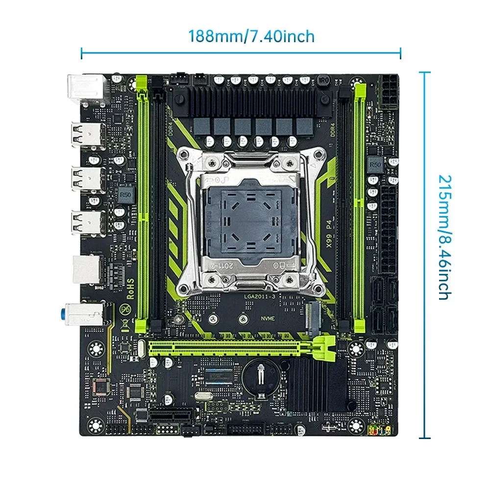 X99-8D4 SOYO Motherboard Set Kit With Intel LGA2011-3 Xeon E5 2650 V4 CPU DDR4 8GB (1*8GB) 2133MHZ RAM Memory NVME M.2 SATA - Image 4