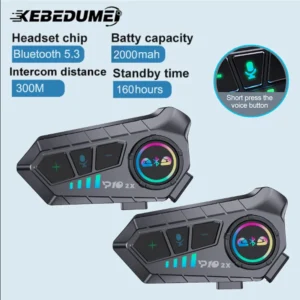 1/2Pcs Motorcycle Helmet Bluetooth Intercom Headset Wireless Interphone Intercomunicador Moto Waterproof HandsfreeCall Headphone