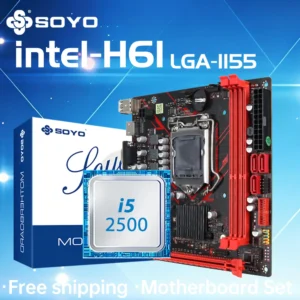SOYO H61 Gaming Motherboard Kit with Intel LGA1155 CPU i5 2500 DDR3 Memory M.2 SATA Desktop Computer components