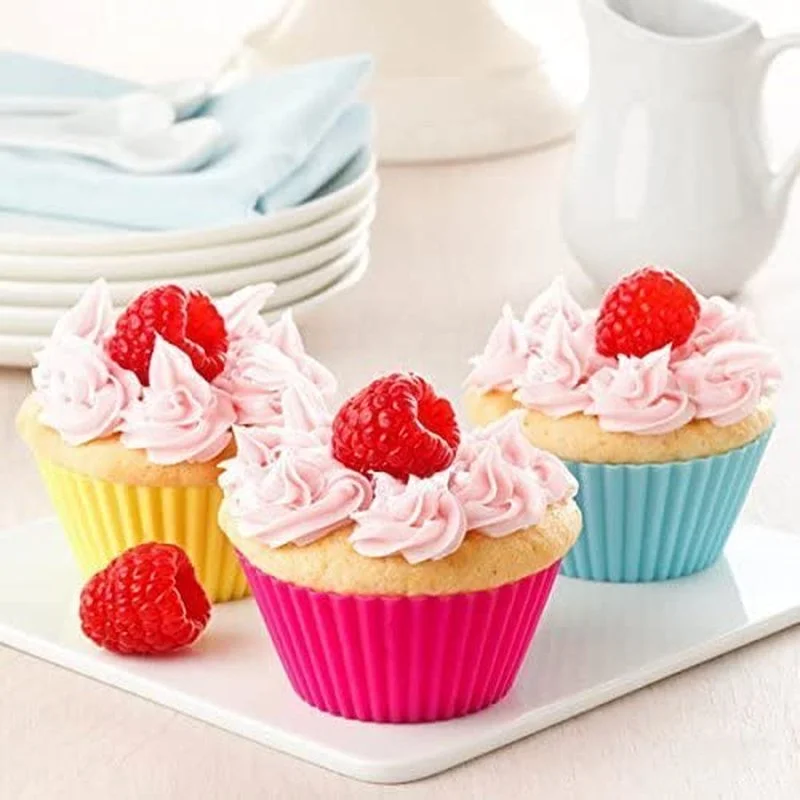 12Pcs Silicone Cup Cake Mold Reusable Cupcake Mould Muffin Pastry Chocolate Pudding Candy Jelly Mold Baking Cookie DIY Tool - Image 2