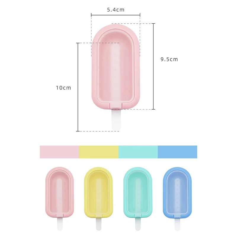 4Pcs Silicone Ice Lolly Moulds with Sticks Reusable Ice Cream Forms Popsicle Mold DIY Ice Cream Maker Ice Cube Mold Kitchen Tool - Image 6