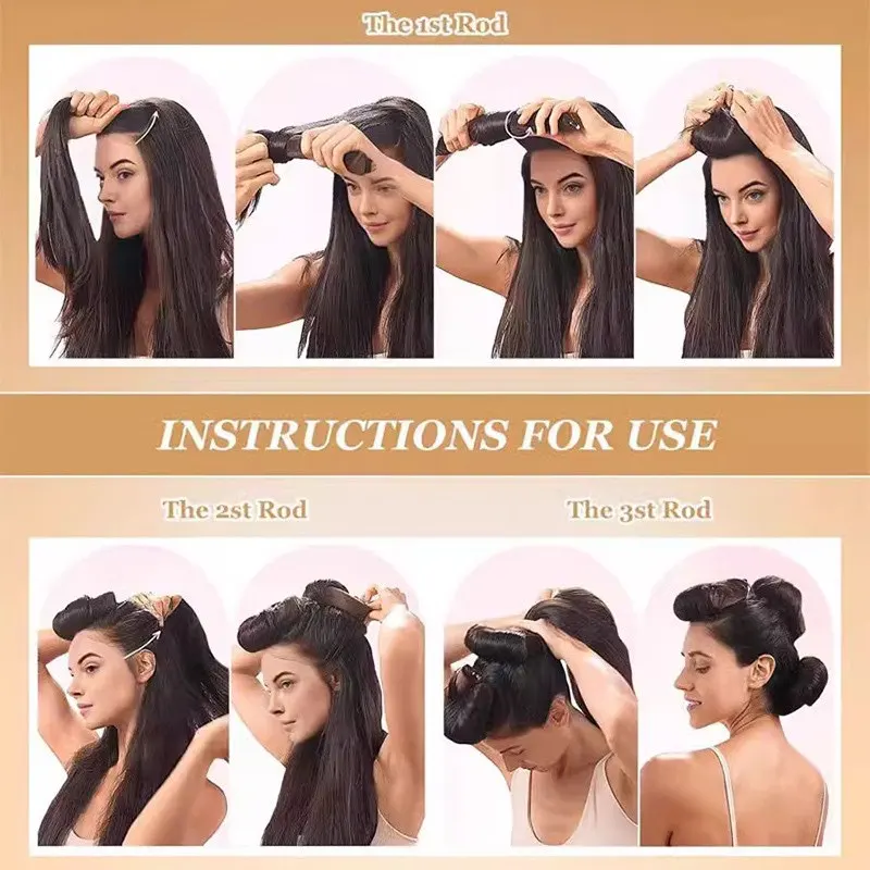 Heatless Hair Curlers Curling Rod Headband No Heat Hair Rollers Lazy Curls with Hook Sleeping Soft Flexi Rod Hair Styling Tools - Image 6