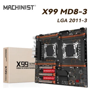 MACHINIST X99 Dual CPU Motherboard LGA2011-3 Support Intel Xeon E5 2629 2649 2666 2673 2678 V3 2696 V3 CPU DDR3 RAM Memory MD8-3