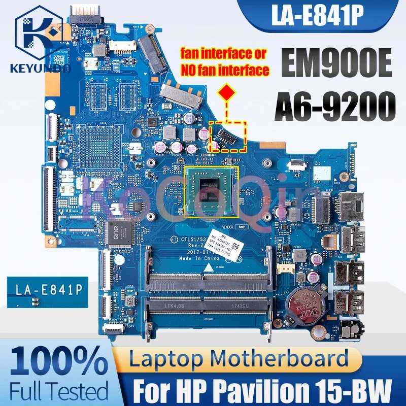 For HP Pavillion 15-BW 255 G6 Notebook Mainboard Core EM900E AM9220 924721-601 CTL51/53 LA-E841P DDR4 Laptop Motherboard - Image 2