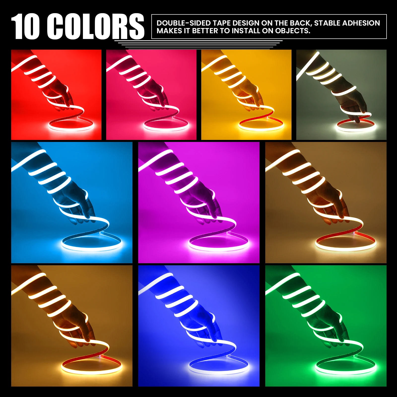 IP68 Waterproof COB LED Strip Light DC 12V 24V 320LEDs/m Red Blue Green White Linear Flexible Neon Lights for Room Garden Decor - Image 2