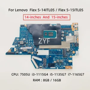 LC56-14T 203013-1 For Lenovo ideapad Flex 5-14ITL05 Flex 5-15ITL05 Laptop Motherboard With 7505U i3 i5 i7-11th CPU RAM:8GB/16GB