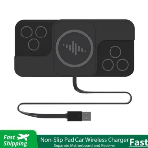 Fast Car Wireless Charger Pad for iPhone 17 16 14 13 12 Samsung Huawei AirPods Phone Non-slip Quick Car Wireless Charging Stand