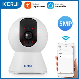 KERUI Mini Indoor Wireless 5MP WiFi IP Camera Home Security CCTV Surveillance Camera With Tuya Smart Auto Tracking Onvif