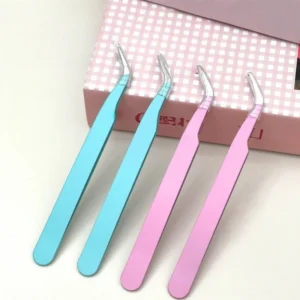 Precision Eyelash Tweezers Stainless Steel False Lash Extensions Professional Lash Tools For Salon DIY Makeup Home Use