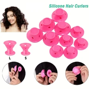 Heatless Hair Curlers Set: 10 Pieces Including Large and Small Soft Overnight Rollers for Women Lazy Curling Rods