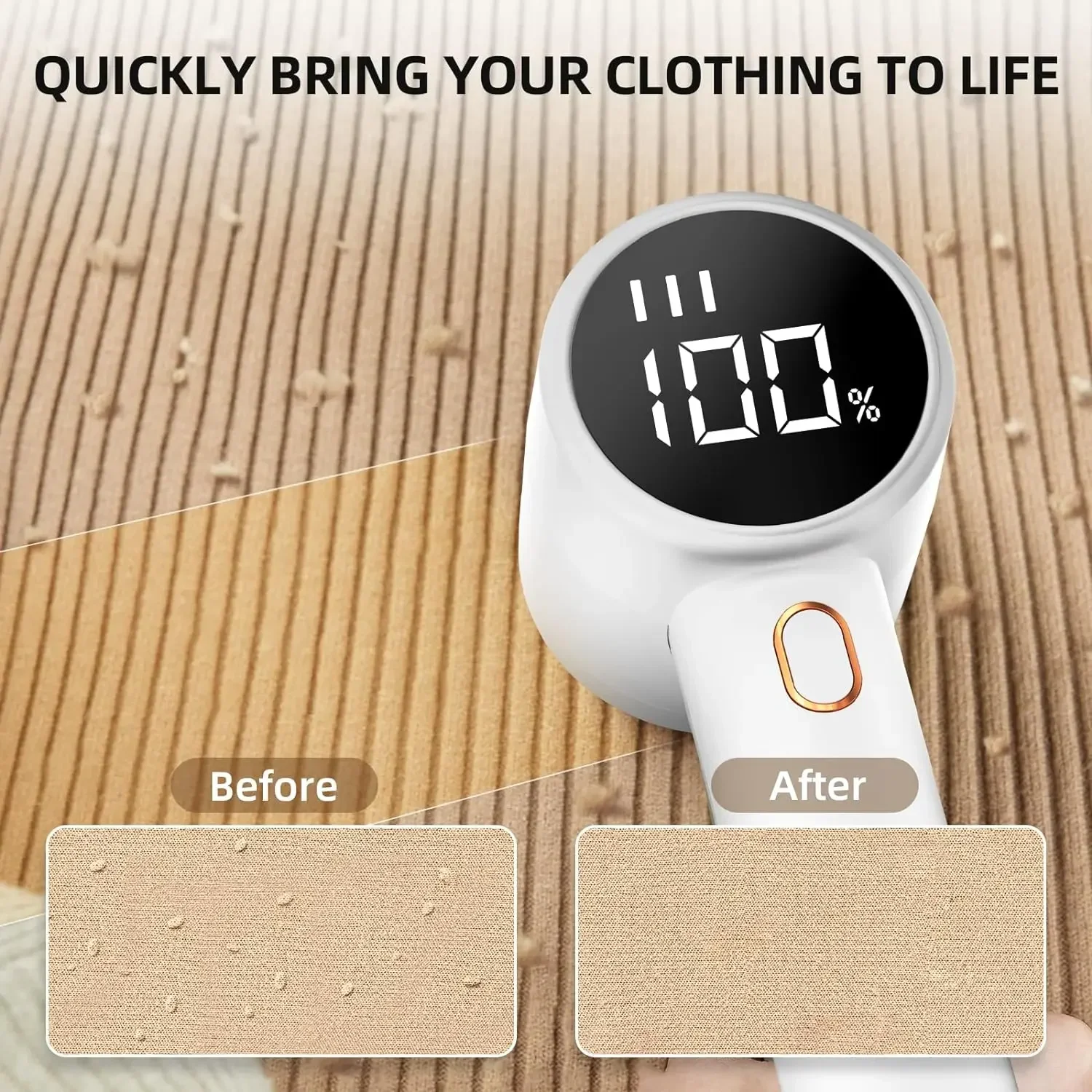 Fabric shaver rechargeable lint remover electric portable jumper remover LED displayRemoves pilling for clothes furniture sofas - Image 3