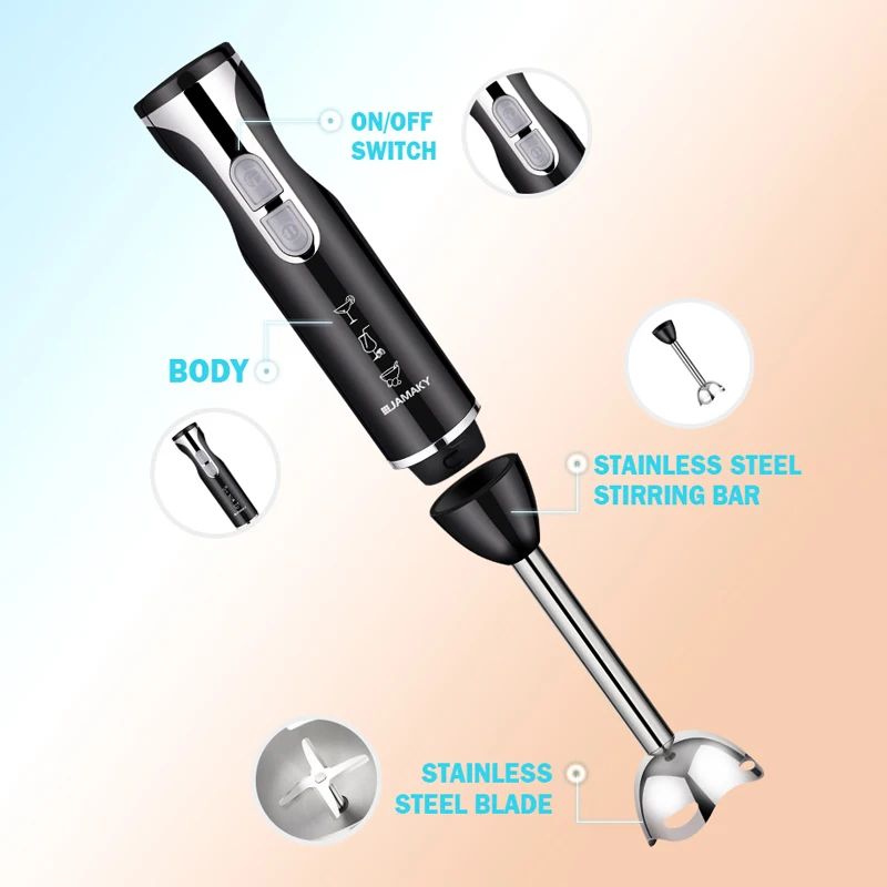 Home Portable Handheld Cooking Stick 1000W 5 in 1 Multi-function Blender Food Processor Small Baby Food Machine Meat Grinder - Image 3