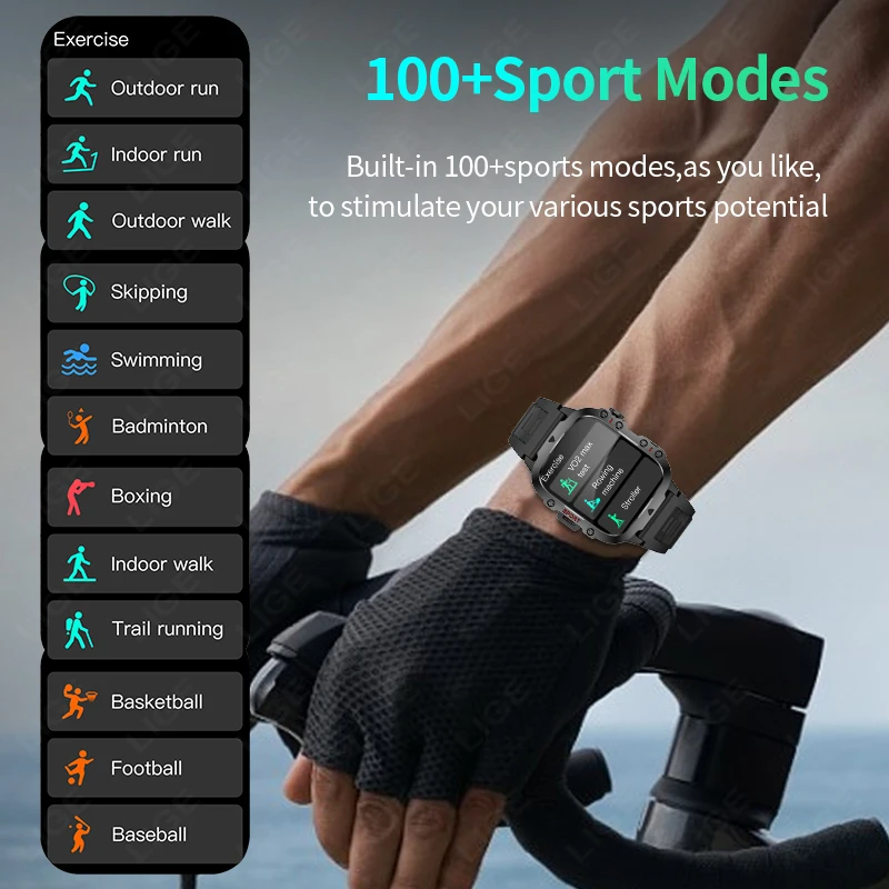 LIGE Outdoor Smart Watch Men 2.01" Screen 3AT Waterproof Watches Bluetooth Call Ai Voice Sport Smartwatch For Android Xiaomi IOS - Image 6
