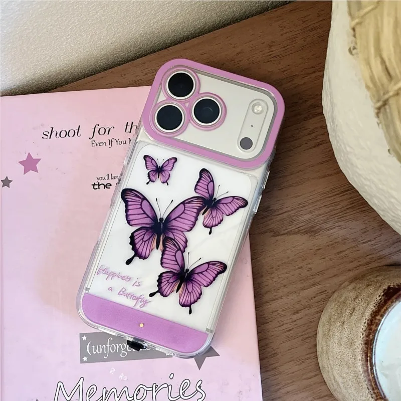 Change Color Luminous Call Light Up Flash Cute Purple Butterfly Phone Case For Samsung Galaxy S26 Ultra A35 A36 A55 A56 Cover - Image 5