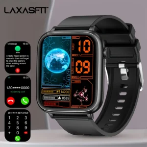 LAXASFIT 2026 New IP68 Waterproof Smart Watch Large Screen Bluetooth Call Heart Rate Blood Pressure Blood Oxygen Magnetic Charge