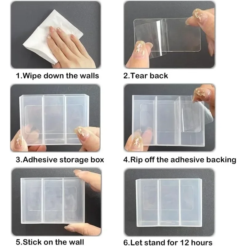 2Pcs Mini Storage Boxes 3-Grid Plastic Makeup Brush Lipstick Storage Multi-Functional Desk Organizer for Home Kitchen Bathroom - Image 5
