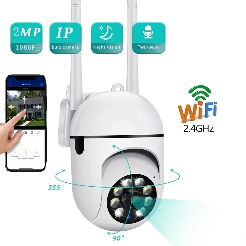 8MP WiFi Security Camera 2.4G Home Surveillance with PTZ IR Night Vision Motion Detection Child Monitoring 2 Antennas - Image 3