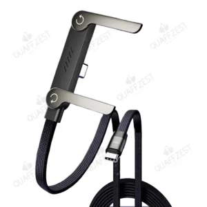 2026 New 2-in-1 240W Fast Charging Foldable Phone Holder with Data Cable for IPhone/Android Tablet Portable Stand Charging Cable