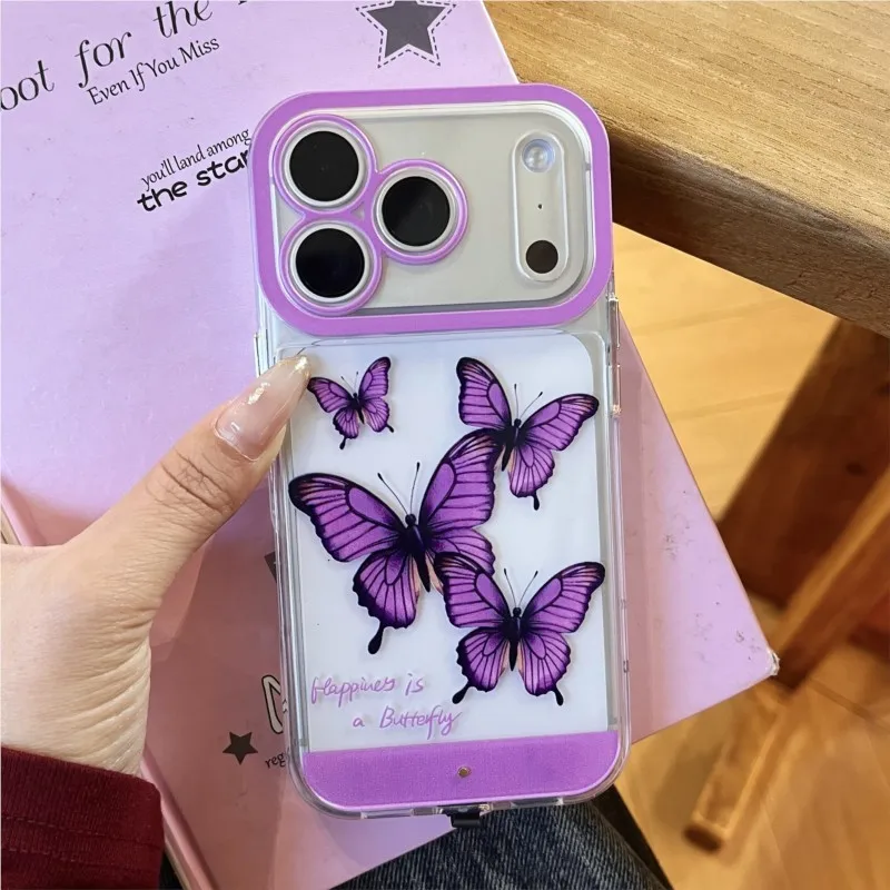 Change Color Luminous Call Light Up Flash Cute Purple Butterfly Phone Case For Samsung Galaxy S26 Ultra A35 A36 A55 A56 Cover - Image 6