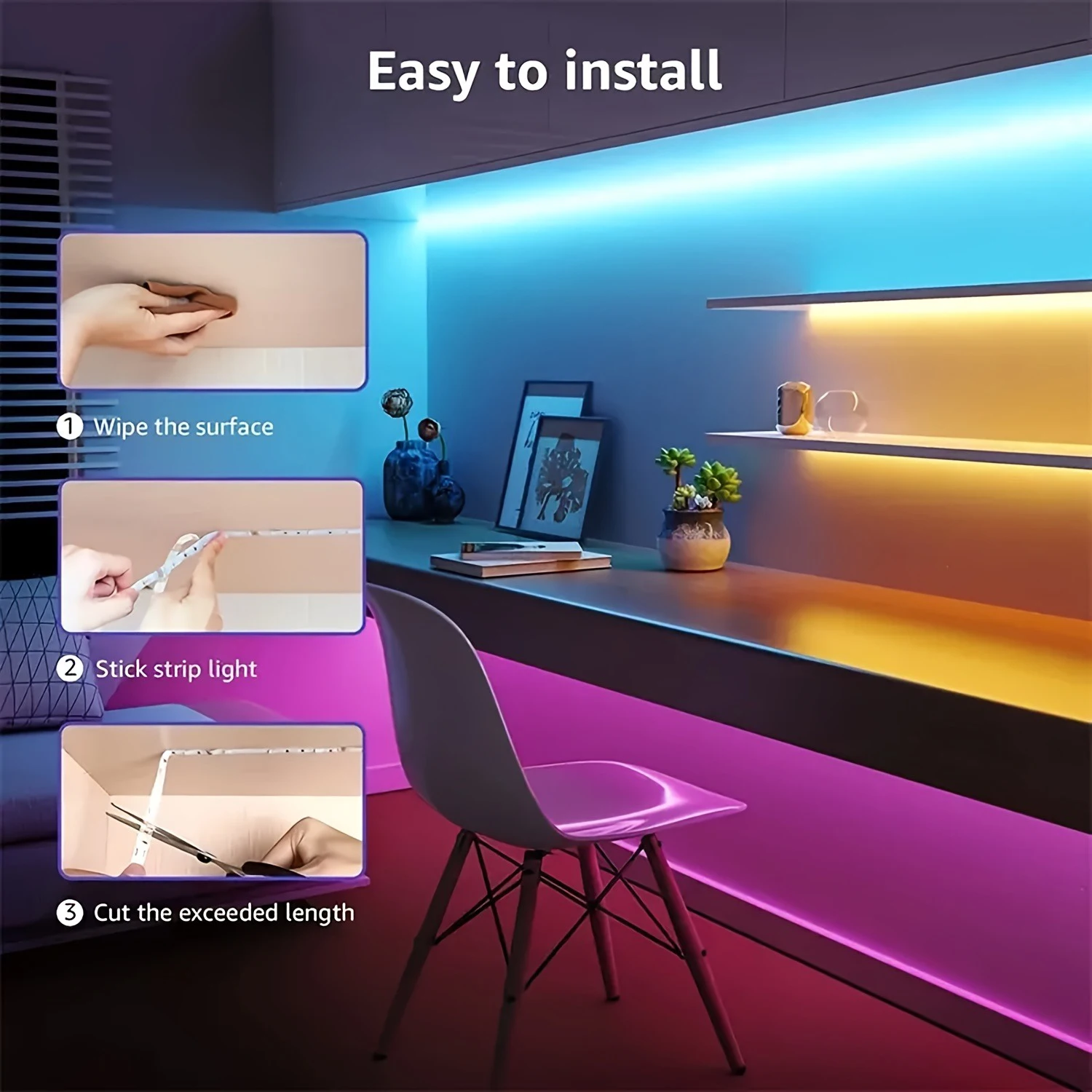 RGB LED Lights with Battery USB 5V LED Strip Lights IR Remote Control Flexible Ribbon Tape for Home Room TV Backlight Decor - Image 4