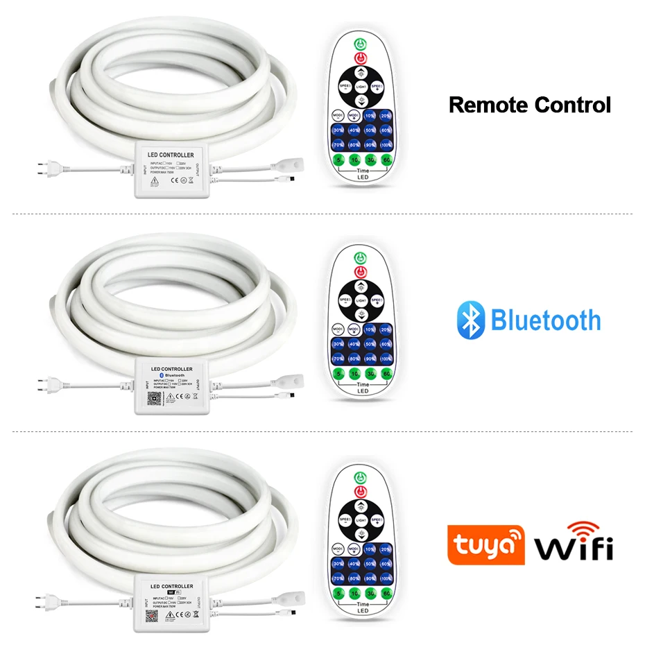 Waterproof Smart 220V COB Led Strips 20M 30M 50M WiFi Bluetooth Remote Control Flexible Led Neon Tape Light Outdoor Room Decor - Image 2