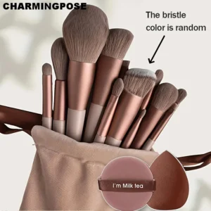 15PCS Professional Makeup Brush Set, Soft Synthetic Hair Foundation Powder Blush Eyeshadow Brushes, Complete Cosmetic Ma