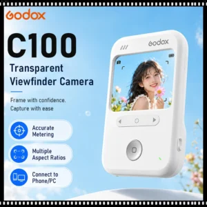 Godox C100 Transparent View Camera 2-in-1 Portable Pocket Cam Film Light Meter 1080P Mini Vlog Camera for Street Film Shooters