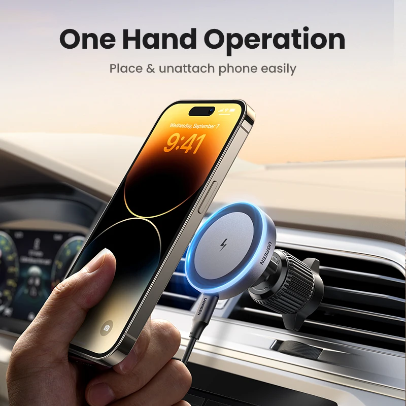 RU UGREEN Qi2 25W 15W Magnetic Car Phone Holder Wireless Charger Stand For iPhone 16 17 Pro Max Charging for Magsafe Car Charger - Image 6