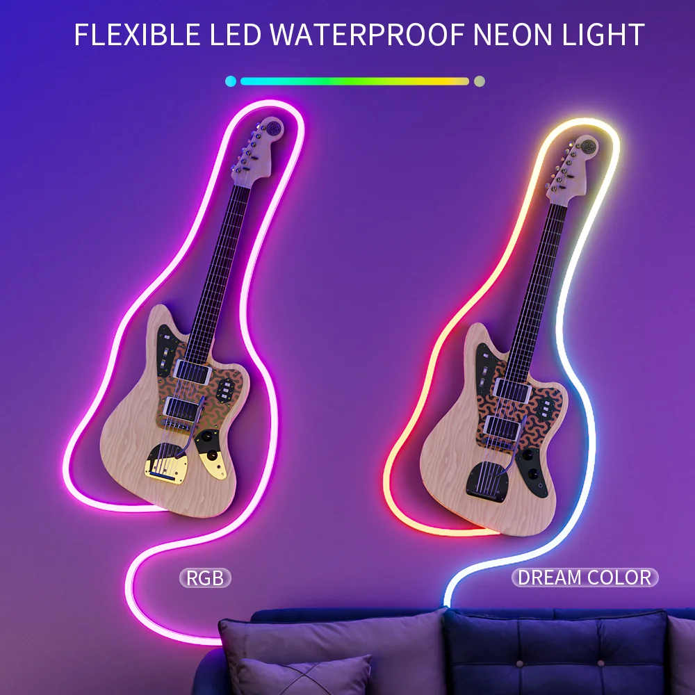 DIY DC12/24V Dream Color LED Neon Strip WS2811 5050 RGBIC P67 Waterproof Addressable Smart IC Flexible Light Tape for Room Decor - Image 4