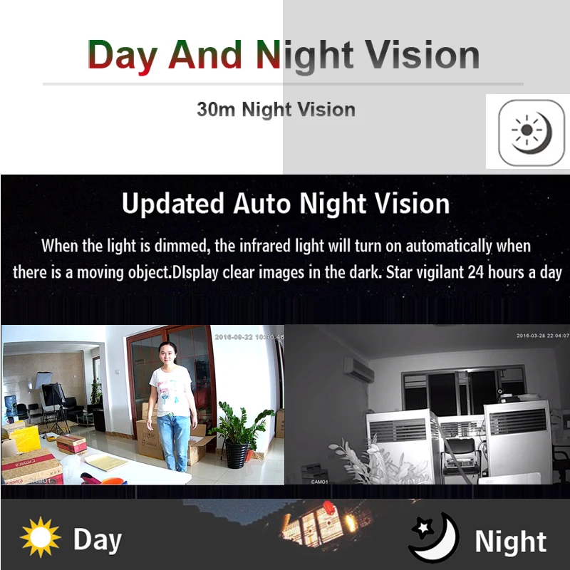 JIENUO Wifi Camera IP Black Dome HD Infrared Night Vision Cctv Surveillance Video Onvif 1080P Audio Wireless Home Cam CamHi 2MP - Image 3