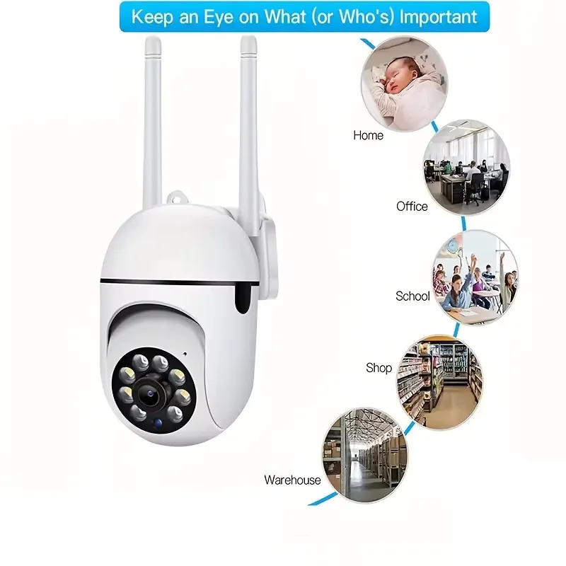 8MP WiFi Security Camera 2.4G Home Surveillance with PTZ IR Night Vision Motion Detection Child Monitoring 2 Antennas - Image 2