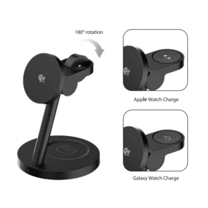 25W Qi2.2 Certified Magnetic Charging Station Dual-Position Wireless Charger Strong Magnetic for iPhone 3-in-1 Charger for Watch