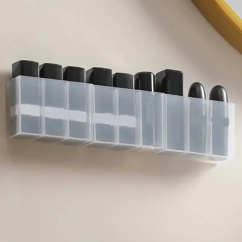 2Pcs Mini Storage Boxes 3-Grid Plastic Makeup Brush Lipstick Storage Multi-Functional Desk Organizer for Home Kitchen Bathroom - Image 3