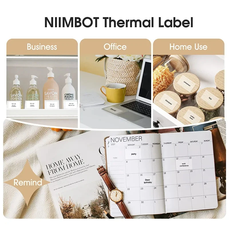 Niimbot 1Roll B1 White Sticker Waterproof Paper Adhesive Label White Anti-Oil For B1 B21 Mini Portable Thermal Printer Tape - Image 3