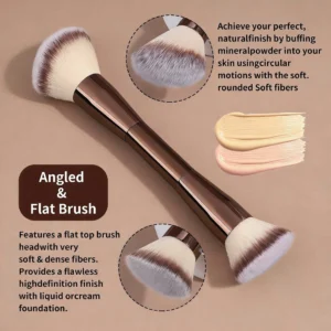 Double Ended Contour Brush Soft Dense Bristles Foundation Powder Blush Makeup Brush Cosmetic Beauty Tools Facial Brush