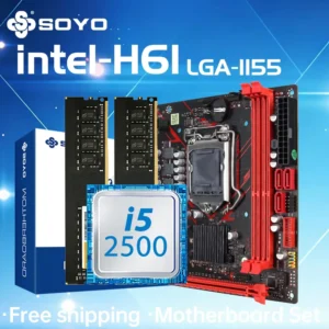 SOYO H61 Gaming Motherboard Kit with Intel LGA1155 CPU i5 2500 DDR3 8G*2 Memory M.2 SATA Desktop Computer components