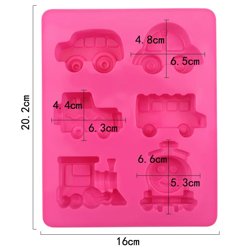 Car Silicone Mold Cartoon Train Soap Mould For Baby Shower Kids Birthday Cake Decoration Chocolate Jelly Crayon Cookies Tools - Image 2
