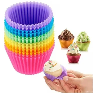 12Pcs Silicone Cup Cake Mold Reusable Cupcake Mould Muffin Pastry Chocolate Pudding Candy Jelly Mold Baking Cookie DIY Tool