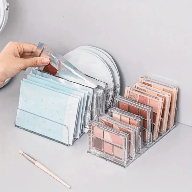 7-Slot Transparent Plastic Cosmetic Organizer Multi-Functional Makeup Holder for Home Office Bathroom Dressing Table Sorting - Image 5