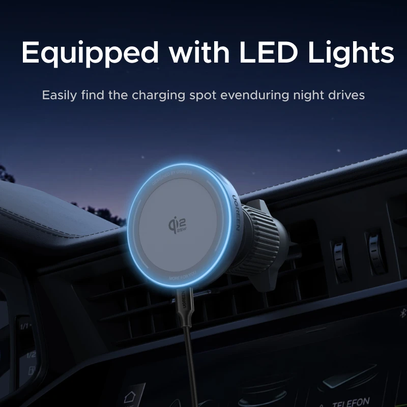 UGREEN Qi2.2 25W 15W Magnetic Car Phone Holder Wireless Charger Stand For iPhone 17 16 Pro Max Charging Magnetic Car Charger - Image 4