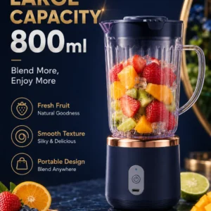 Food Grade 800ml Wireless Blender 1500mAh Battery 6 Blade Fruit Juicer Cup 30W Portable Smoothie Mixer For Shakes Drinks