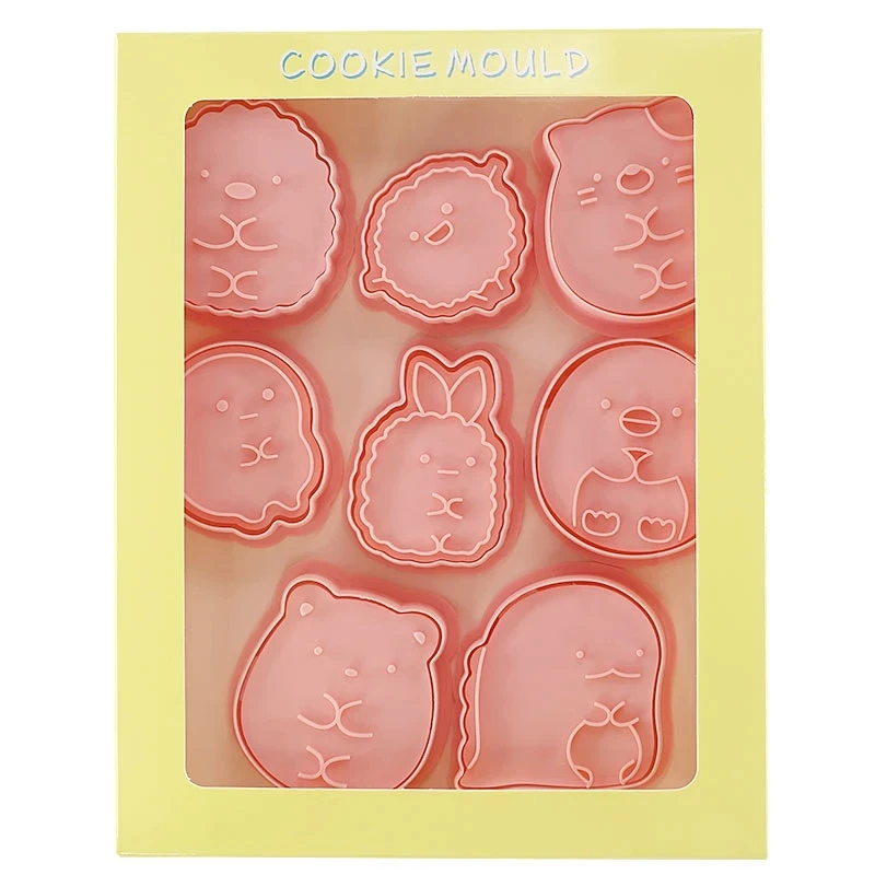 8 Pcs/set Cookie Cutters Plastic 3D Cute Cartoon Pressable Biscuit Mold Cookie Stamp Kitchen Baking Pastry Bakeware - Image 4