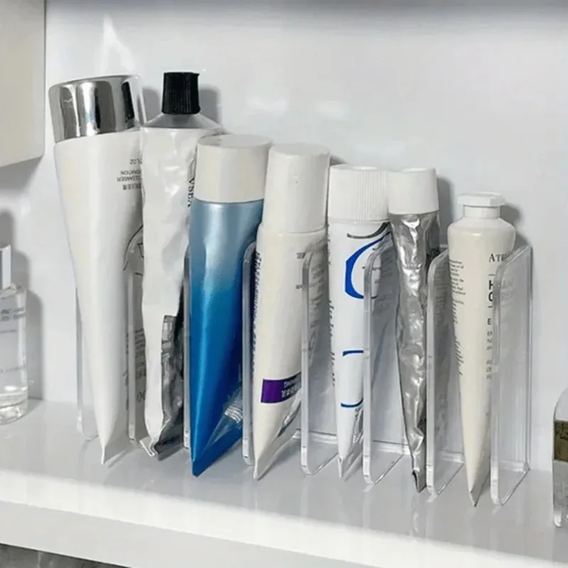 7-Slot Transparent Plastic Cosmetic Organizer Multi-Functional Makeup Holder for Home Office Bathroom Dressing Table Sorting - Image 2